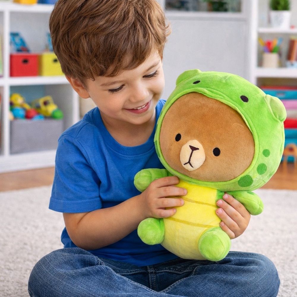 Milk Mocha Bear Turtle Costume Plush Stuffed Animal Green Cute Kawaii Toy